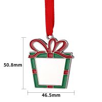 Sublimation Blank Metal Gift Box Pendant Christmas Ornaments
