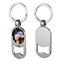 Sublimation Round Bottle Opener Keychain with Keyrings