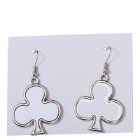 Sublimation Blank Metal Clubs Shape Earrings (Poker Series Jewelry)