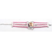 Multi layer woven Bracelet Double Heart Sublimation Bracelet (black)