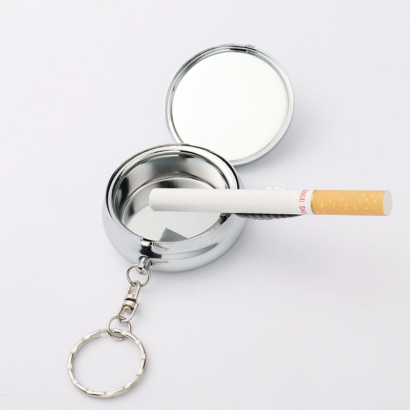 Mini Outdoors Round Keychain Portable Ashtrays Sublimation Blanks