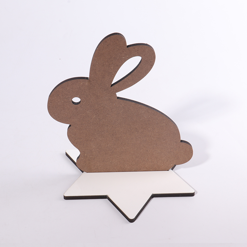 Wholesale MDF Easter Rabbit Sublimation Blank Photo Frame Desktop Display