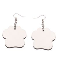 Double Sided Sublimation MDF Earrings 1Pairs(Pawprint)
