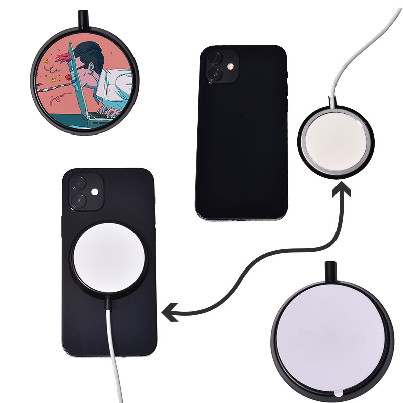 Hot Selling New Design Sublimation PU wireless phone charger case
