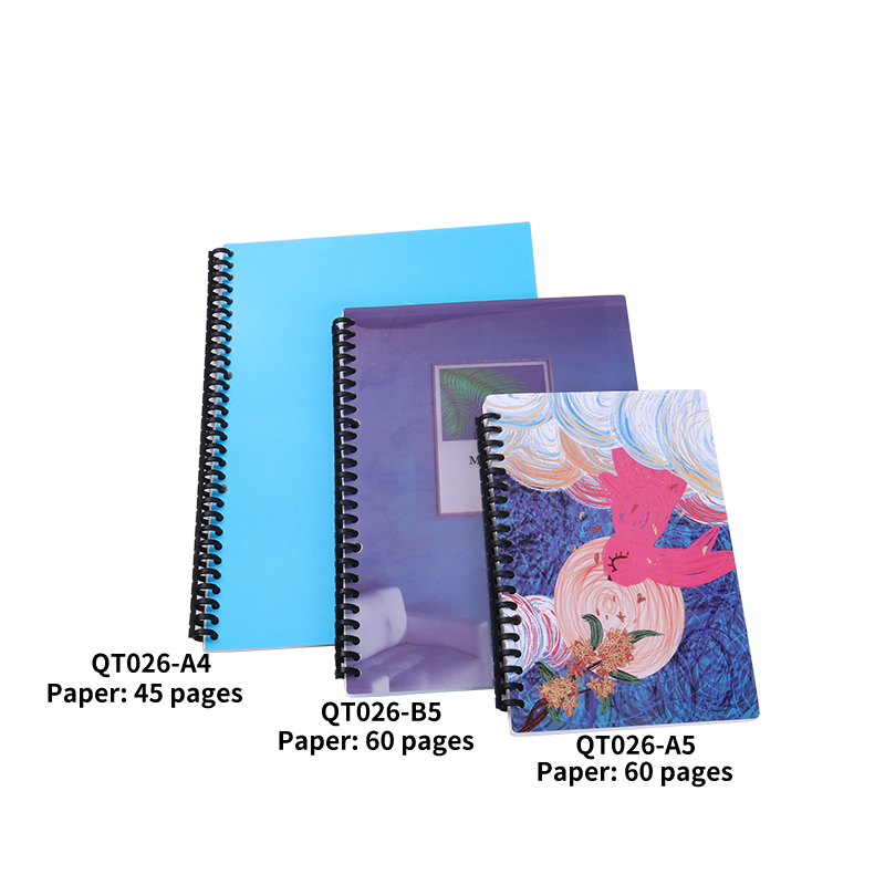 A4 Size Hardcover Notebook Spiral Sublimation Plastic Cover Notebook