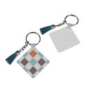 Sublimation FRP Double-sided Tassel Keychain-square