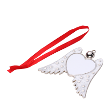 Sublimation Angel Wings Metal Christmas Ornament-white