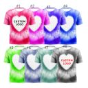 Sublimation Blank Unisex Bleached T-shirt-Heart-2XL