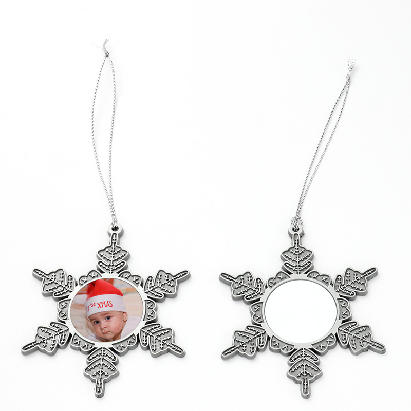 Sublimation Blank Metal Snowflake Christmas Ornaments (small size)